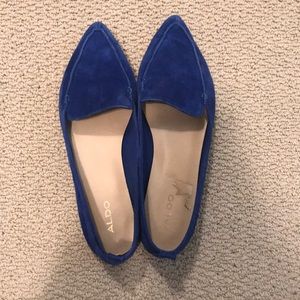 Aldo cobalt blue suede loafer
